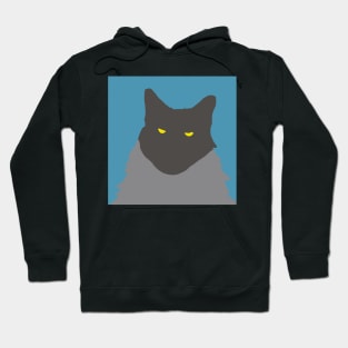 Abstract Cat on Blue Hoodie